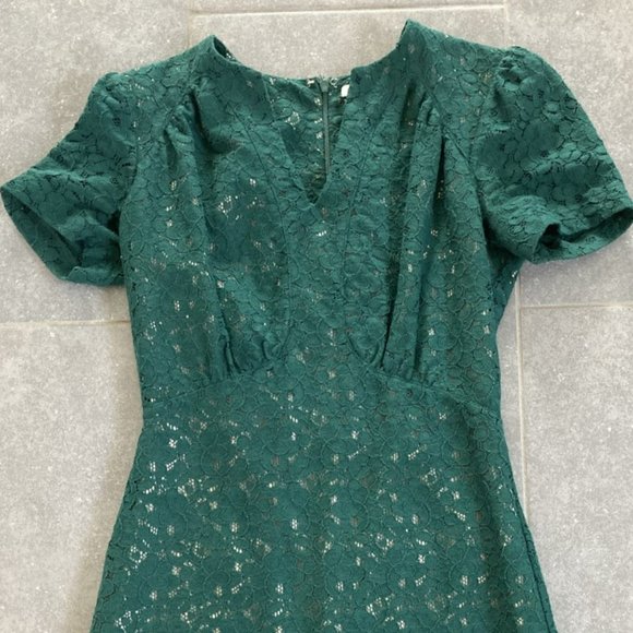 NWOT Lily Ashwell Women's Eve Lace Dress, Jade, XS - Picture 2 of 4